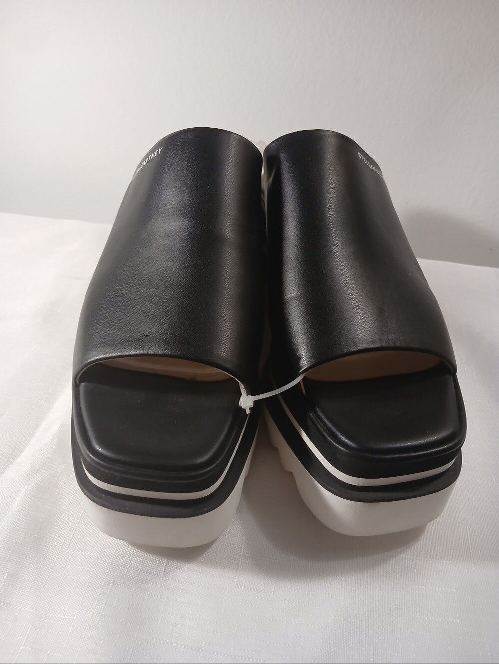 Stella McCartney Black and White Platform Slide Sandals